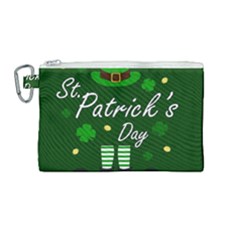 St Patricks Leprechaun Canvas Cosmetic Bag (medium) by Valentinaart