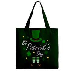 St Patricks Leprechaun Zipper Grocery Tote Bag by Valentinaart