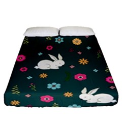 Easter Bunny  Fitted Sheet (queen Size) by Valentinaart