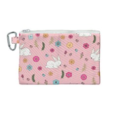 Easter Bunny  Canvas Cosmetic Bag (medium) by Valentinaart