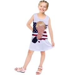 Trump Usa Flag Kids  Tunic Dress by ImagineWorld