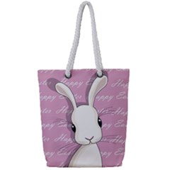 Easter Bunny  Full Print Rope Handle Tote (small) by Valentinaart