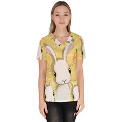 Easter Bunny  Scrub Top by Valentinaart