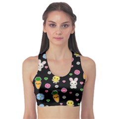 Easter Kawaii Pattern Sports Bra