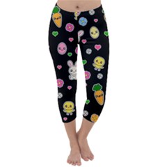 Easter Kawaii Pattern Capri Winter Leggings  by Valentinaart