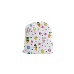 Easter Kawaii Pattern Drawstring Pouches (xs)  by Valentinaart