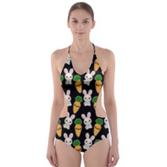 Easter Kawaii Pattern Cut-out One Piece Swimsuit by Valentinaart