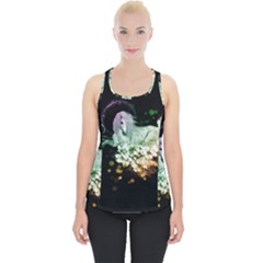 Wonderful Unicorn With Flowers Piece Up Tank Top by FantasyWorld7
