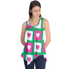 Pink Hearts Valentine Love Checks Sleeveless Tunic by Nexatart