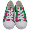 Pink Hearts Valentine Love Checks Kids  Low Top Canvas Sneakers View1