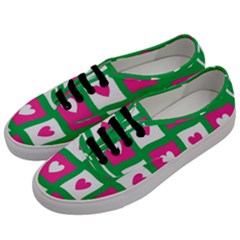 Pink Hearts Valentine Love Checks Men s Classic Low Top Sneakers