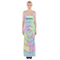 Color Wheel 3d Pastels Pale Pink Maxi Thigh Split Dress by Nexatart