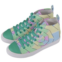 Color Wheel 3d Pastels Pale Pink Women s Mid-top Canvas Sneakers