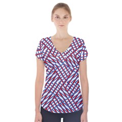 Abstract Chaos Confusion Short Sleeve Front Detail Top by Nexatart