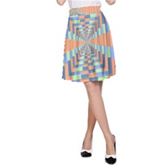 Fabric 3d Color Blocking Depth A-line Skirt by Nexatart