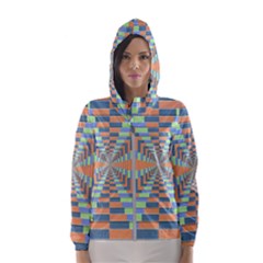 Fabric 3d Color Blocking Depth Hooded Wind Breaker (women) by Nexatart