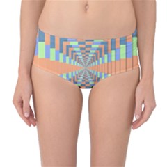 Fabric 3d Color Blocking Depth Mid-waist Bikini Bottoms by Nexatart