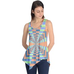 Fabric 3d Color Blocking Depth Sleeveless Tunic