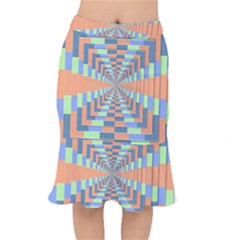 Fabric 3d Color Blocking Depth Mermaid Skirt by Nexatart