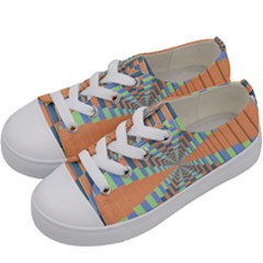 Fabric 3d Color Blocking Depth Kids  Low Top Canvas Sneakers by Nexatart