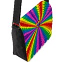 Rainbow Hearts 3d Depth Radiating Flap Messenger Bag (L)  View2