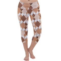 Fabric Texture Geometric Capri Yoga Leggings