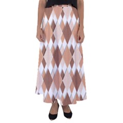 Fabric Texture Geometric Flared Maxi Skirt by Nexatart