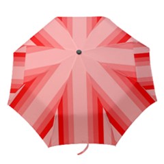 Red Monochrome Vertical Stripes Folding Umbrellas