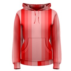Red Monochrome Vertical Stripes Women s Pullover Hoodie by Nexatart