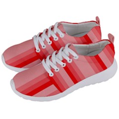 Red Monochrome Vertical Stripes Men s Lightweight Sports Shoes