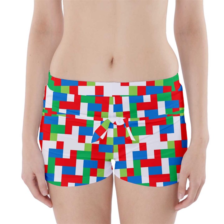 Geometric Maze Chaos Dynamic Boyleg Bikini Wrap Bottoms