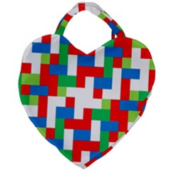 Geometric Maze Chaos Dynamic Giant Heart Shaped Tote