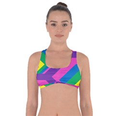 Geometric Rainbow Spectrum Colors Got No Strings Sports Bra by Nexatart