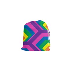 Geometric Rainbow Spectrum Colors Drawstring Pouches (xs) 