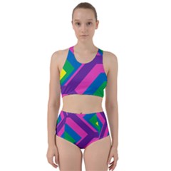 Geometric Rainbow Spectrum Colors Racer Back Bikini Set by Nexatart