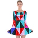 Geometric Pattern Design Angles Long Sleeve Skater Dress View1