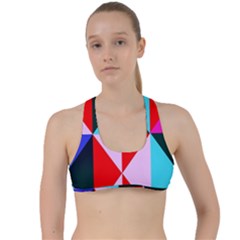 Geometric Pattern Design Angles Criss Cross Racerback Sports Bra by Nexatart