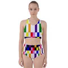 Rainbow Color Blocks Red Orange Racer Back Bikini Set by Nexatart