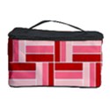 Pink Red Burgundy Pattern Stripes Cosmetic Storage Case View1