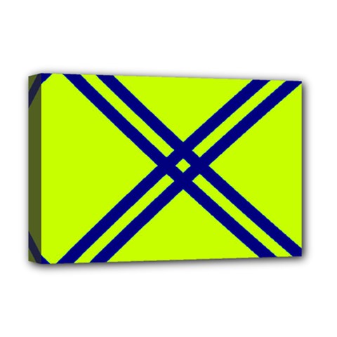 Stripes Angular Diagonal Lime Green Deluxe Canvas 18  X 12   by Nexatart