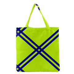 Stripes Angular Diagonal Lime Green Grocery Tote Bag by Nexatart