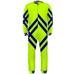 Stripes Angular Diagonal Lime Green Onepiece Jumpsuit (men)  by Nexatart