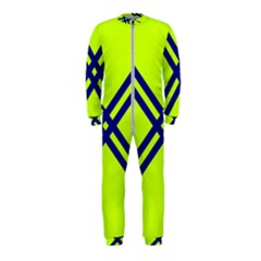 Stripes Angular Diagonal Lime Green Onepiece Jumpsuit (kids) by Nexatart