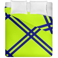 Stripes Angular Diagonal Lime Green Duvet Cover Double Side (california King Size) by Nexatart