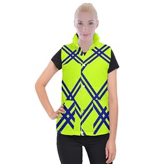 Stripes Angular Diagonal Lime Green Women s Button Up Vest by Nexatart