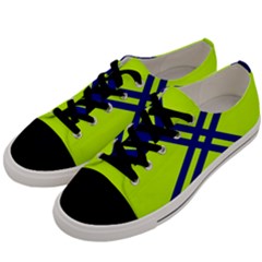 Stripes Angular Diagonal Lime Green Men s Low Top Canvas Sneakers by Nexatart