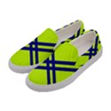 Stripes Angular Diagonal Lime Green Women s Canvas Slip Ons View2