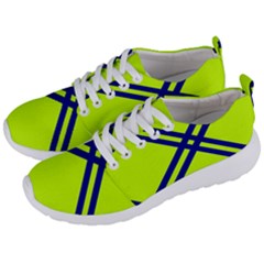 Stripes Angular Diagonal Lime Green Men s Lightweight Sports Shoes by Nexatart