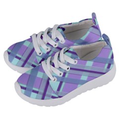 Diagonal Plaid Gingham Stripes Kids  Lightweight Sports Shoes