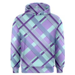 Diagonal Plaid Gingham Stripes Men s Overhead Hoodie